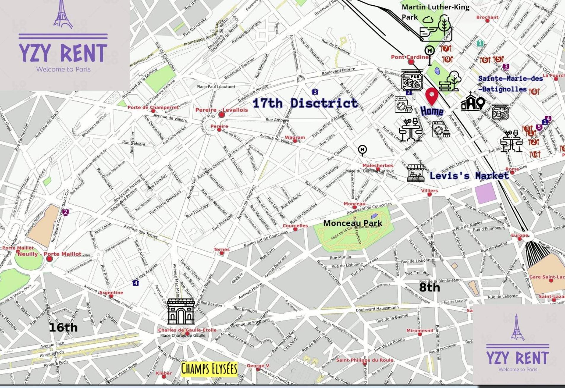 Studio Moderne Au Coeur De Paris Batignolles Luaran gambar